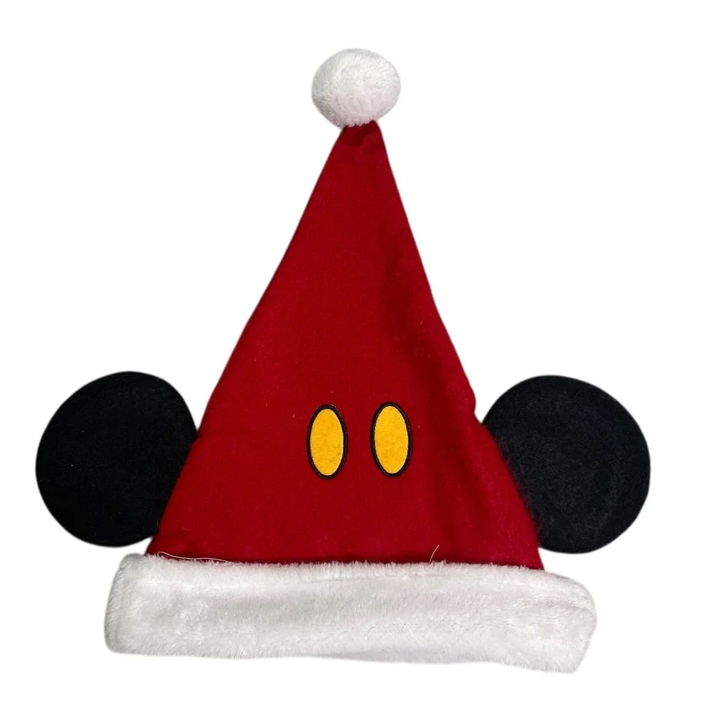 Disney Mickey Mouse‎ Santa Hat Kids Holiday Christmas Fleece Plush Ears